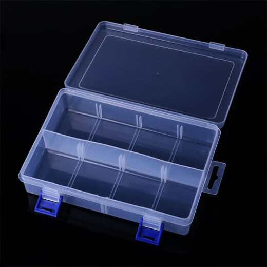 HENGJIA/Hengjiaji Fishing Gear Accessories Box Large Fishing Storage Box Transparent Luya Fishing Box Multi-Function Portable Bag Transparent White (No Partition Baffle, Real Picture Mainly) Single Box Specifications 20CM*14CM*4.7CM