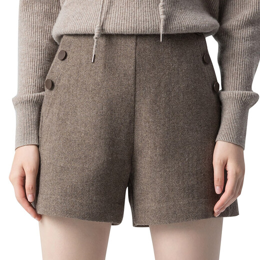 Gloria Xiaoxiangfeng washable wool casual brown shorts women's outer wear three-point pants 10CL1A380 86Y brown 28