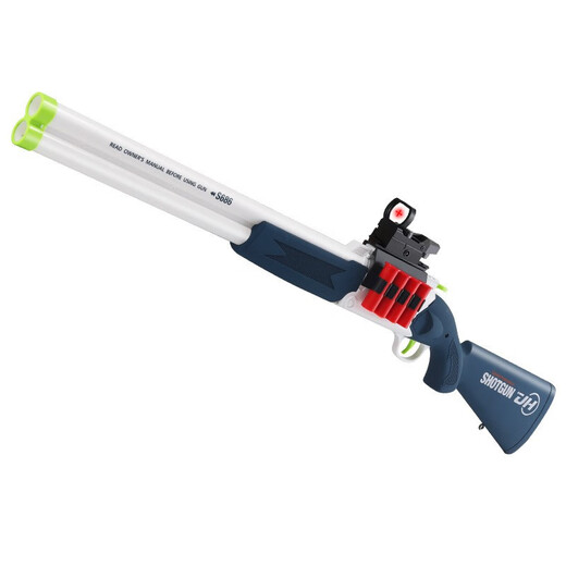 S686 Double Tube Shotgun Trolley Kinderspielzeugjunge Imitation Armee Real Shellgun Soft Shotgun XM1014 Launcher Double Tube S686 Schrotflinte (blau und weiß)