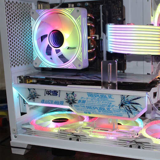 Computer graphics card bracket 5V3-pin ARGB divine light synchronized light-emitting board decoration thousand Jin Jin is equal to 0.5 kg top vertical support rod new vertical plate black ARGB interface TUF pattern