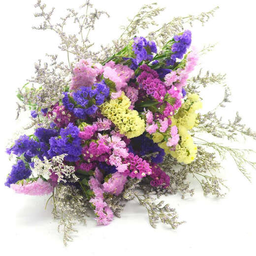 AIMAN Yunnan Flowers Dried Flower Bouquet Forget-Me-Not Lover Grass Combination Starry Gypsophila Living Room Real Flower Arrangement Home Furnishings 4 Color Mix + Grass Approximately 30 Pieces Not Included in the Flower Basket