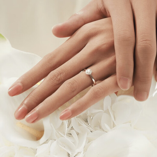 DR proposal diamond ring platinum BELIEVE simple luxury wish bouquet engagement diamond holiday gift WJ0055 5 points H color SI1 small amount in stock + gift box