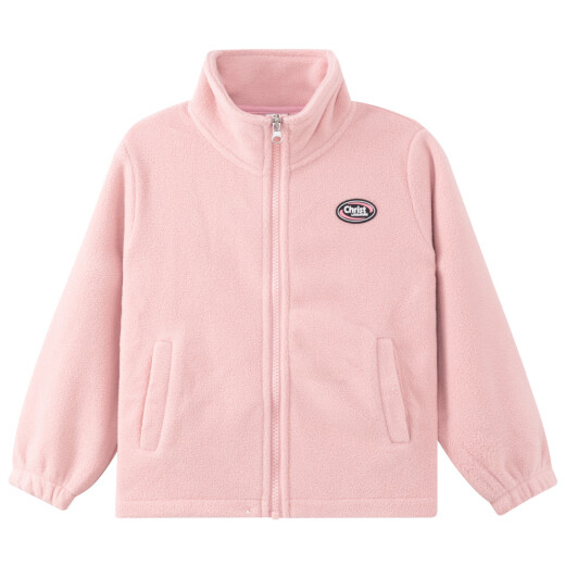 Zuoxi Girls' Jacket Spring and Autumn 2023 New Children's Comfortable and Warm Polar Fleece Sweet Fleece Jacket Single Pack Pink 120
