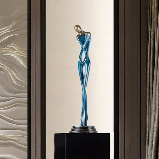 Bai Decoration Modern Sculpture Ornament Creative Abstract Figure Art Entrance Living Room TV Cabinet Decoration Du Fang Zi Appreciation (Champagne Gold 70cm)