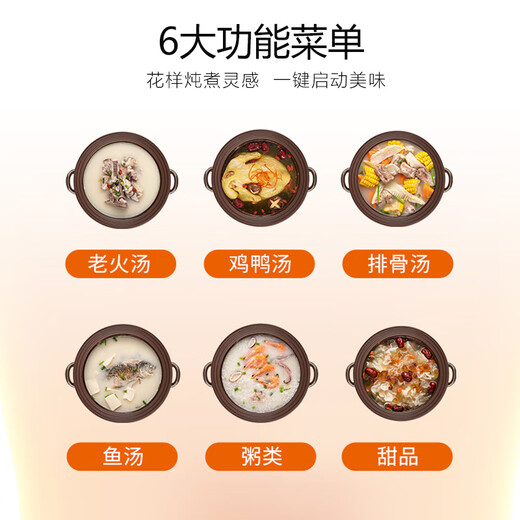 Joyoung electric stew pot, electric stew pot, electric casserole, soup pot, multifunctional pot, purple casserole, bird's nest stew pot, porridge pot, direct stew 4L large capacity, can be reserved for heat preservation GD410