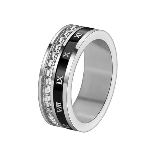Qi Xiaomi engraved titanium steel ring for men, trendy hip-hop, niche boys, single index finger ring, can be rotated and does not fade, tail ring, default hair beauty number 9, other remarks