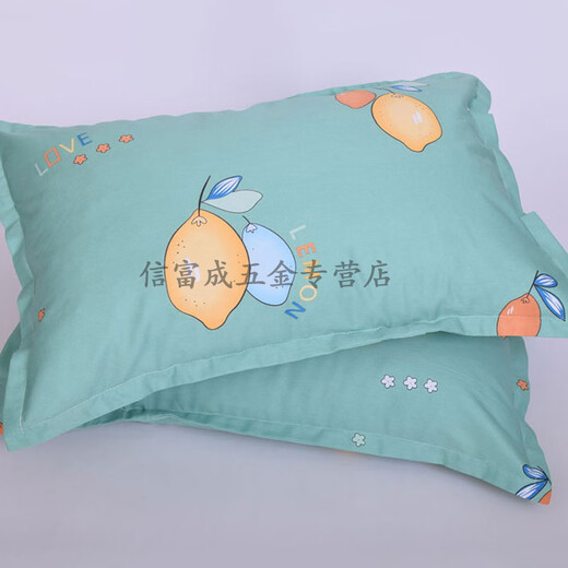 依潋眸纯棉枕套一对装40x60儿童小号30×50大号50x80cm学生宿舍枕头套子 藕色 盛开 48cmX74cm