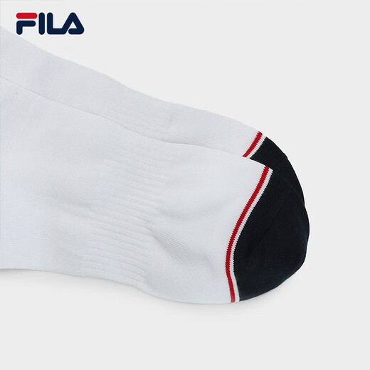 FILA official men's socks mid-waist socks set winter simple sports socks mid-calf socks two pairs set standard white/legendary blue-99 2 pairs (XS)