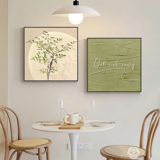 Huaixu кремовый стиль украшение ресторана картина комбинация скандинавский стиль гостиная обеденный стол настенная живопись журнальный стиль спальня прикроватная фреска JD12376 80*80 см холст PS золотая рамка
