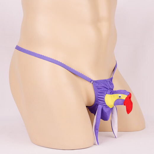Confidential delivery men's sexy underwear thong cosplay sexy underwear bird head T-pants purple one size
