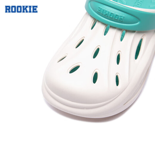 ROOKIE children's shoes, boys' and girls' clogs, summer new children's shoes, including replaceable midsoles, casual sandals, feather white/black 28 29, suitable for feet 17.5-18cm long