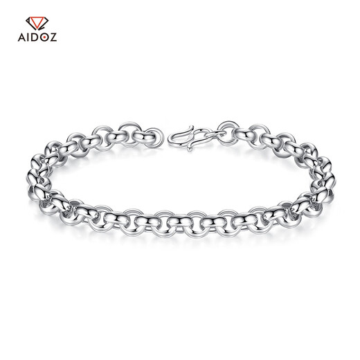 Aido Diamond platinum O-shaped bracelet for men, fashionable pt950 platinum bracelet for women, versatile and atmospheric jewelry, weight 9.91g, length 18cm, thickness 4.5mm, S buckle