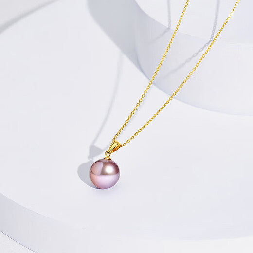 Tahitian Color Edison Pearl Pendant 11-12mm 18K Gold Freshwater Pearl Necklace Simple and Fashionable Gift for Mom