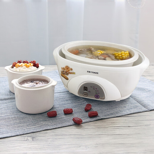Tianji electric stew pot ceramic fully automatic 2 people 3 water-proof stew pot one pot three pots 1.6L white porcelain BB soup and porridge household one pot three pots classic (no reservation) 1.6L