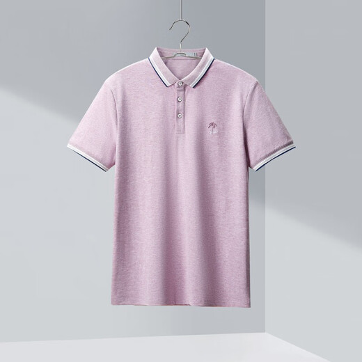 HLA Hailan House short-sleeved POLO summer lapel embroidered pique fabric comfortable pullover HNTPD2Q039A pink (39) 170/88A (48)cz