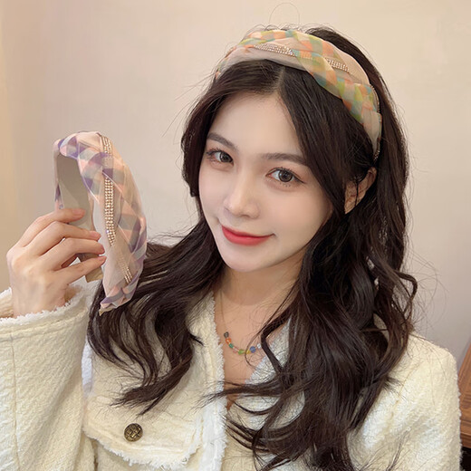 Xiangwan headband for women, high-end going out headwear, mesh rhinestone headband, twist headband, wide-brimmed face wash, hairpin for going out.