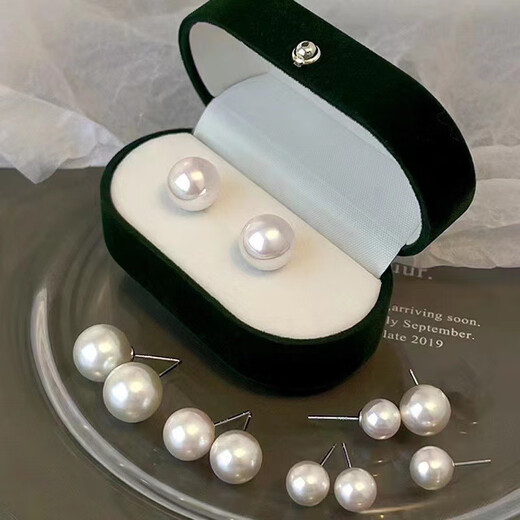 Japanese and Korean simple pearl small mosquito coil ear clips without piercing niche autumn and winter earrings women's ear jewelry earrings 12mm pair mosquito coil ear clips with soft cushions