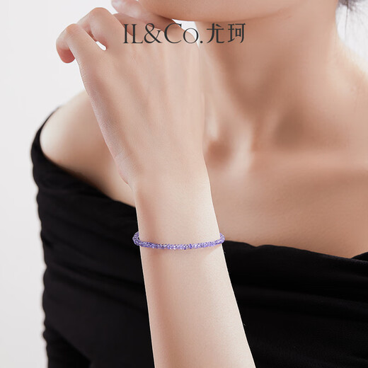 IL/CO Youke S925 Silver Tanzanite Necklace Bracelet Purple New Chinese Bead Set Gift Birthday Gift Tanzanite Bracelet