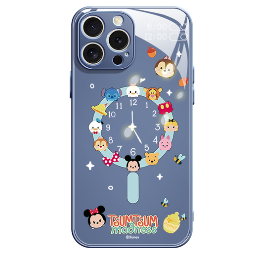 迪士尼（Disney）新款创意时钟迪士尼家族苹果磁吸手机壳钢化玻璃硬壳硅胶软边可MagSafe无线充可爱卡通适用男女款 【磁吸玻璃薰衣草】米妮-ABL691Y iPhone15