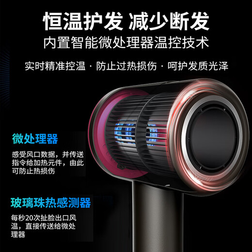 High-speed hair dryer for household mute negative ions high-power hair care does not hurt the hair quick-drying dryer dormitory gift light pink intelligent constant temperature hair care | single air nozzle | national 3C certification | 2025 new top version first release