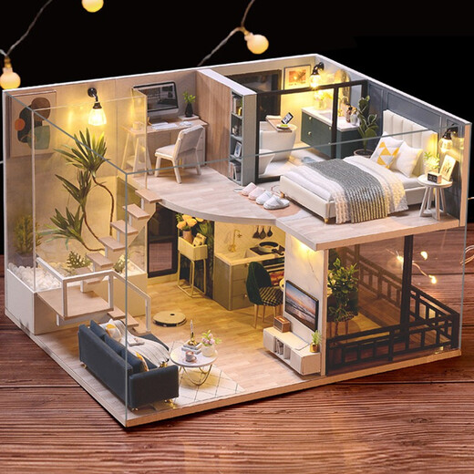 My house DIY cabin cozy time handmade small house wooden model house decompression toys Christmas gifts for women