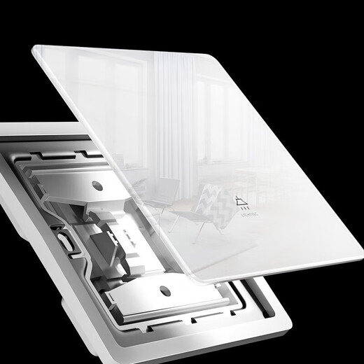 International Electrician TEP ultra-thin switch socket 86 type tempered glass wall concealed household dual-control air conditioner five-hole plug white five-hole