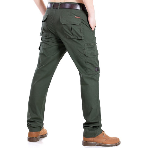
JEEP Jeep Spring and Summer New Work Pants Casual Pants Men's Pants Elastic Loose Large Size Casual Multi-Pack Pants Long Pants B9923 Green Size 38 Size 2ft 9 Waist Circle