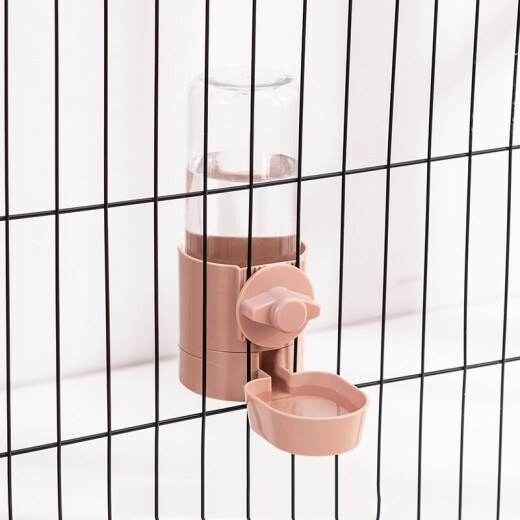 GongDu pet cage hanging automatic feeder drinking machine cat bowl cat and dog food rice bowl dog food bowl food storage bucket hanging drinking fountain pink