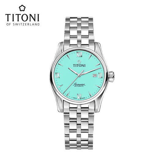 Titoni Reloj suizo Air King Series Reloj mecánico automático con correa de acero para mujer 23908-S-691 Regalo
