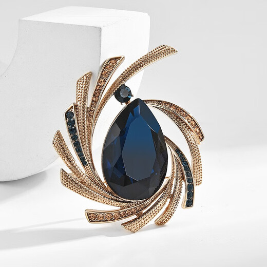 Marco Bizzarri brand brooch for women, new model, bright star brooch, high-end women's crystal retro pin, versatile anti-exposure corsage for women, Valentine's Day gift for girlfriend, wife's birthday gift