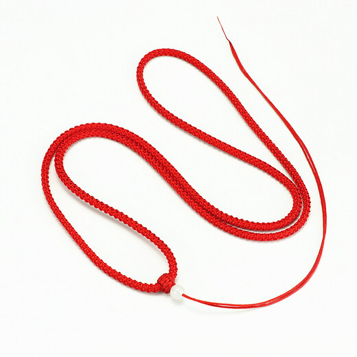 Mengyi hand-woven red and black necklace pendant rope jade pendant peace buckle pendant lanyard men and women jade hand-woven pendant rope red 3mm adjustable