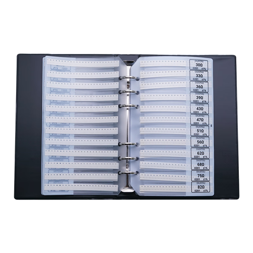 Throwing stones Chip resistor book Capacitor book Multilayer inductor book Electronic component sample book High-precision circuit experimental components 0201 170 kinds of resistance values 1% resistor book 1 box