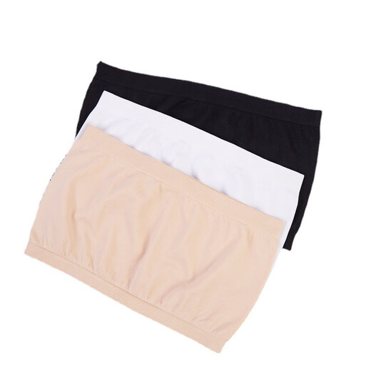 Iosn Wen Nian bra wrap one-piece girl's tube top one piece strapless bra corset student base black one size