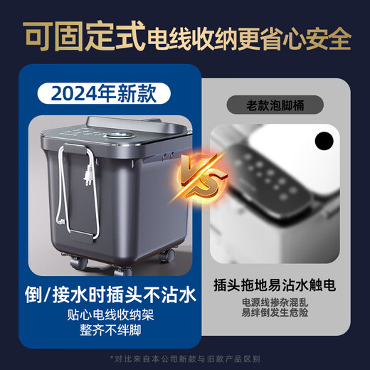 CHIGO foot bath bucket foot bath electric foot bath basin heated and folded fully automatic foot massage foot basin fumigation constant temperature home foot therapy deep bucket relaxation massager birthday gift flagship automatic model 6 sets of Tai Chi wheels + intelligent timing + waterproof touch control New Year's Day gifts for boyfriend and girlfriend, parents and parents, practical high-end holiday gifts