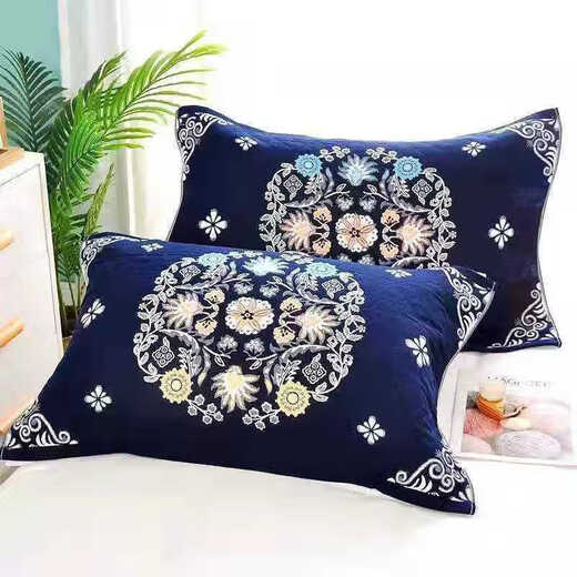 轻奢枕巾一对黑色耐脏不掉色枕巾卡通大人枕头巾学生抖音网红 美好睡眠黑一对