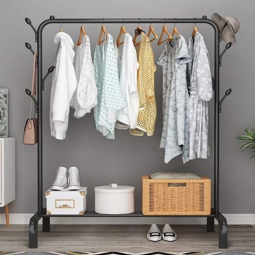 Lohas Time Simple Clothes Rack Floor-standing Clothes Rack Home Indoor Clothes Rack Clothes Rack Floor-standing Bedroom Multifunctional Clothes Rack Black 110cm Width - Bilateral Tree Branches