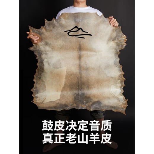 Qiangu goatskin African drum percussion instrument Yunnan Lijiang folk tambourine for adults beginners 10/12 inch standard 13 black carving + backpack + hand bell + strap + video teaching