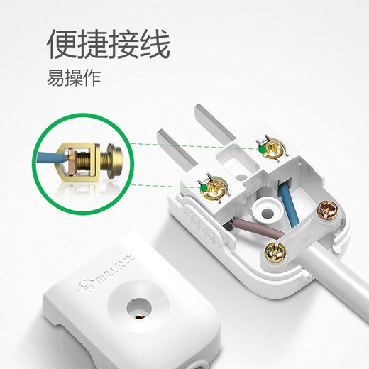 Bull switch socket two-pin three-pin plug 10A 2-pin 3-pin unbreakable series durable power plug socket wireless self-wiring plug two-pin 10A plug