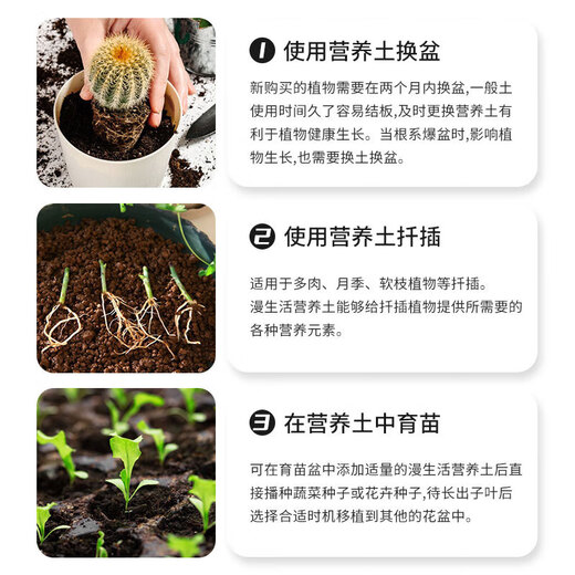 Manlife 50L imported nutrient soil universal peat soil flower growing soil vegetable soil gardening planting soil flower organic soil