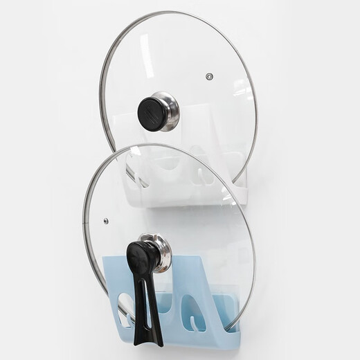 Chenhua Feiyue pot lid rack wall hanging no punching wall shelf storage rack kitchen supplies kitchen storage rack wall-suction kitchen pot lid rack white