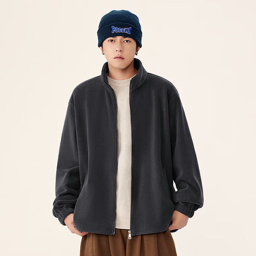 MINISO Austrian velvet jacket men's winter cold-proof warm top men's velvet thickened liner jacket black XL