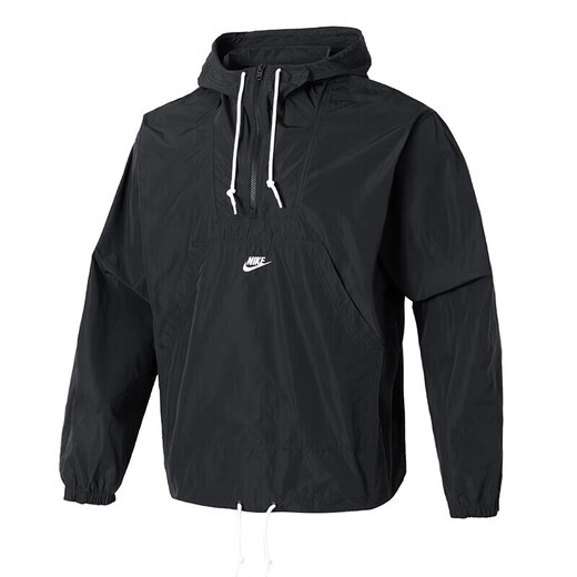 耐克（NIKE）男装2025秋新款梭织连帽半拉链卫衣运动休闲套头衫外套 FN3893-010黑色 L