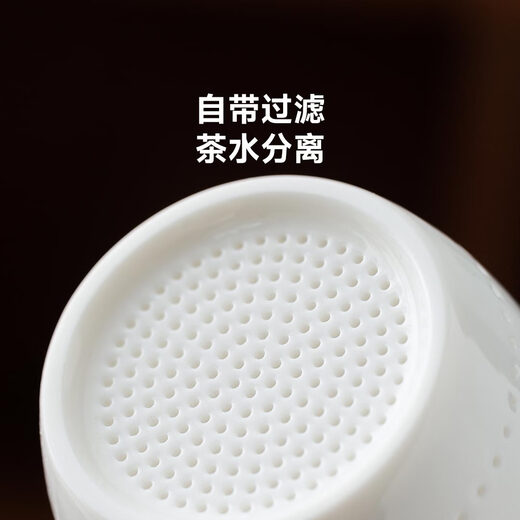 Zhexuan (zhexuan) Dehua white porcelain tea water separate tea cup office tea set with lid water cup Valentine's Day and Chinese Valentine's Day gift