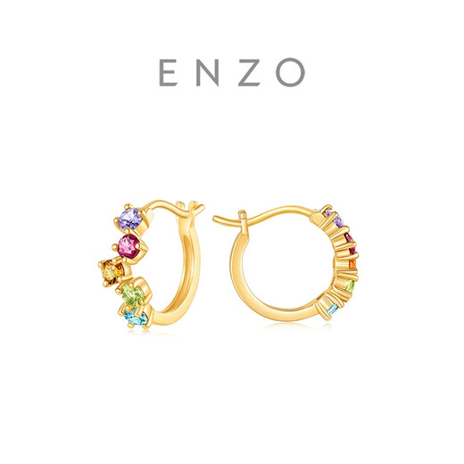Chow Tai Fook ENZO Colorful Gemstone 18K Gold Earrings for Women EZV8891 Birthday Gift EZV8891