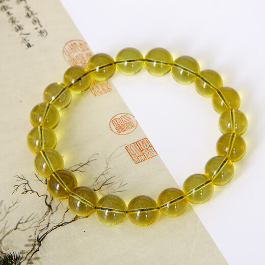 Famous Amber Family Mexican natural blue amber bracelet round bead single circle amber bracelet water purification men and women birthday gift 9.5mm