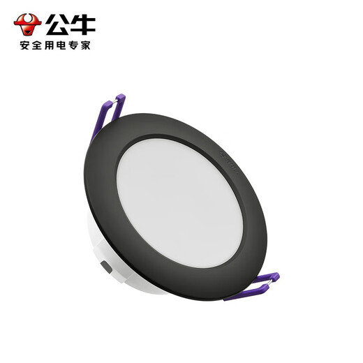 Bull (BULL) LED downlight ceiling hole light aisle entrance corridor bull's eye light spotlight living room lamp bucket light thin embedded 4w black | three-tone lighting | opening 70-85mm