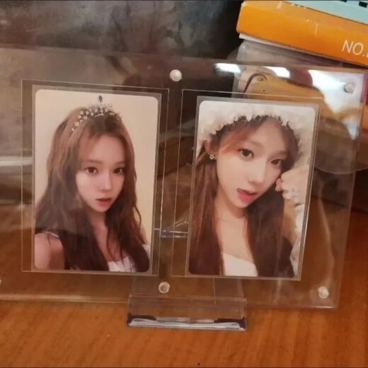 Laiji es adecuado para rejilla Jiugong, soporte de exhibición de fotos para tarjetas pequeñas, ranura para tarjeta de ídolo, álbum de tarjetas acrílicas, adornos de escritorio, marco de fotos, 2 rejillas de 6,5x9