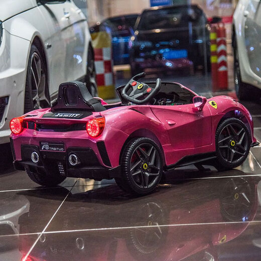 Babypure briller Ferrari voiture électrique pour enfants voiture à quatre roues voiture jouet à bascule peut s'asseoir sur bébé télécommande voiture enfant cadeau haut avec peinture en poudre - siège en cuir complet roue souple quatre roues motrices - batterie Chaowei 12V7ah