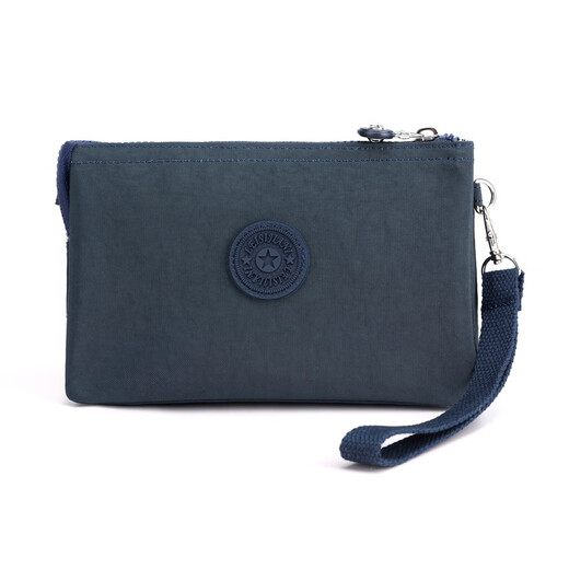 Kangaroo (KANGAROO) new style women's clutch bag casual nylon cloth coin purse multi-layer portable mobile phone bag aqua blue