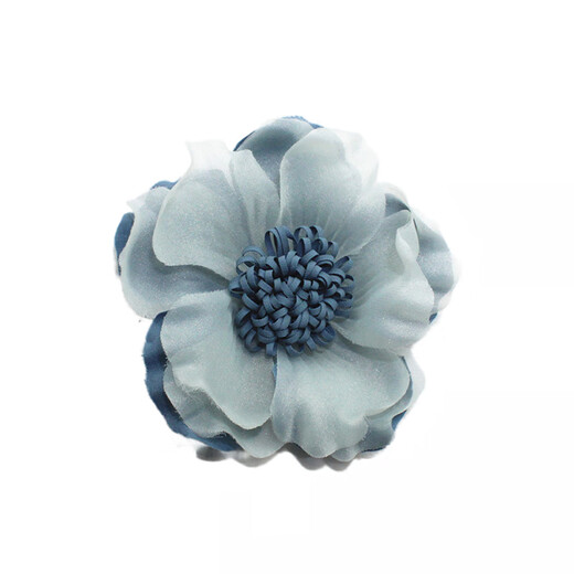 Mrs win Korean style fabric flower brooch women's niche design silk yarn three-dimensional brooch temperament dress dress accessories light blue A04-303